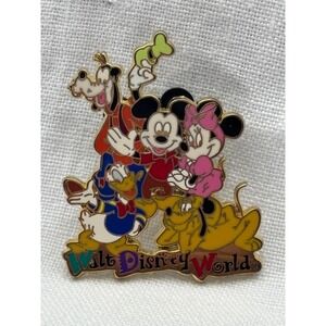 Walt Disney World The Gang Fab 5 Mickey Minnie Donald Goofy Pluto 2008 Pin